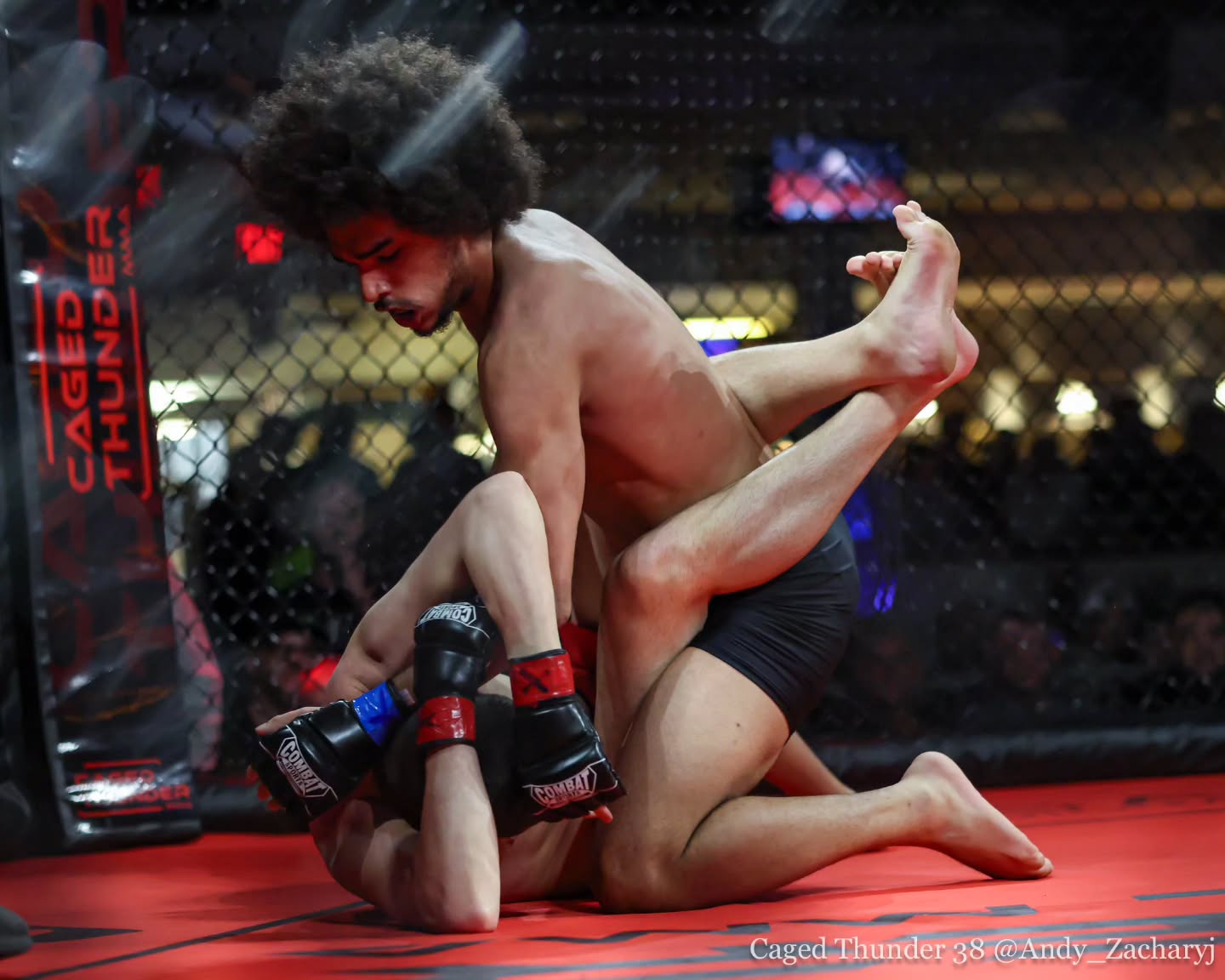 Grappling during a Caged Thunder 38 bout