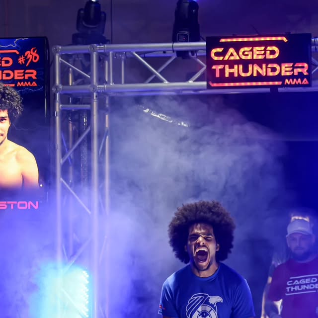 The Coshocton Grind fighter Isaih Bronston walking out at Caged Thunder 38